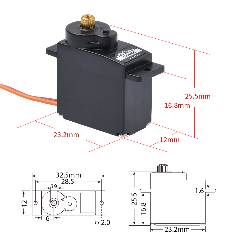 1/2/4 PCS JX Servo PDI-1109MG  - Rc Helicopter Servo reseña y precio
